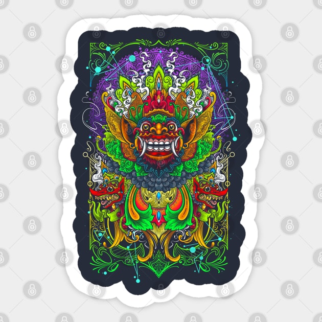 Balinese Barong Sticker by angoes25